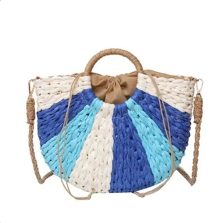 Sac, panier bohème en paille, tressé – l’échappées belles
