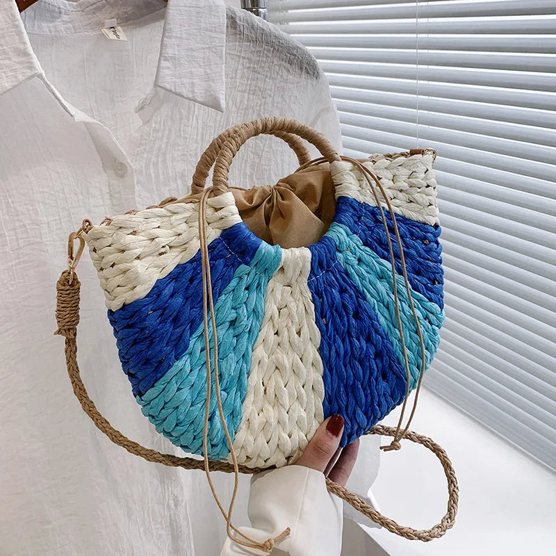 Sac, panier bohème en paille, tressé – l’échappées belles