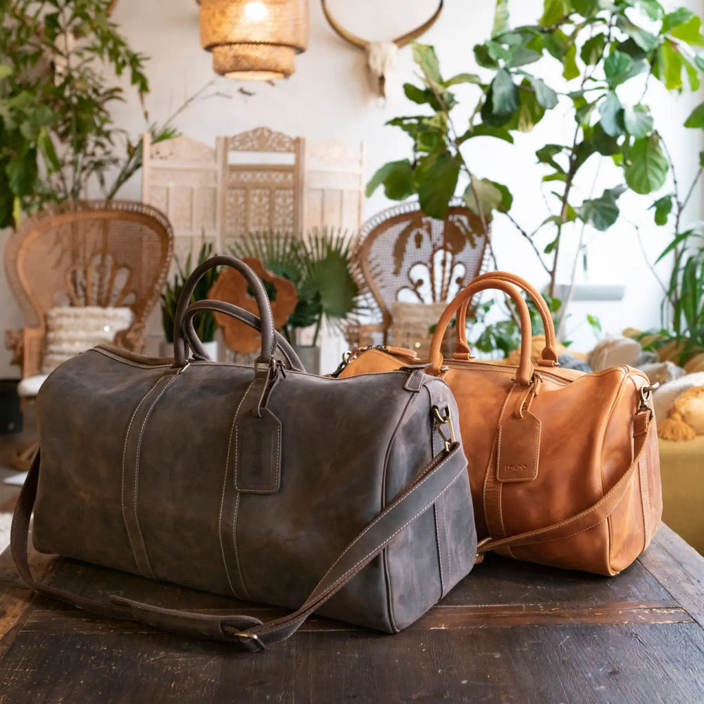Sac de voyage en cuir vintage, le grand nomade