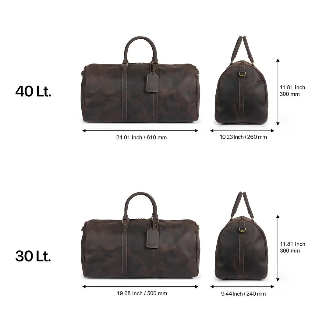 Sac de voyage en cuir vintage, le grand nomade