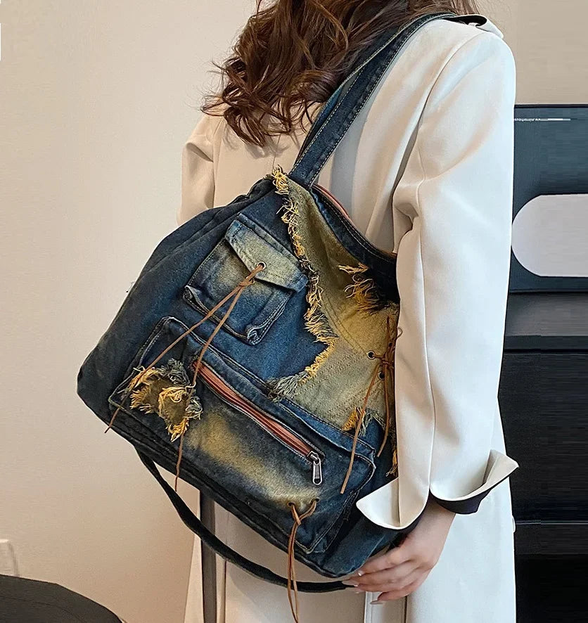 Sac bandoulière denim vintage – le Y2K