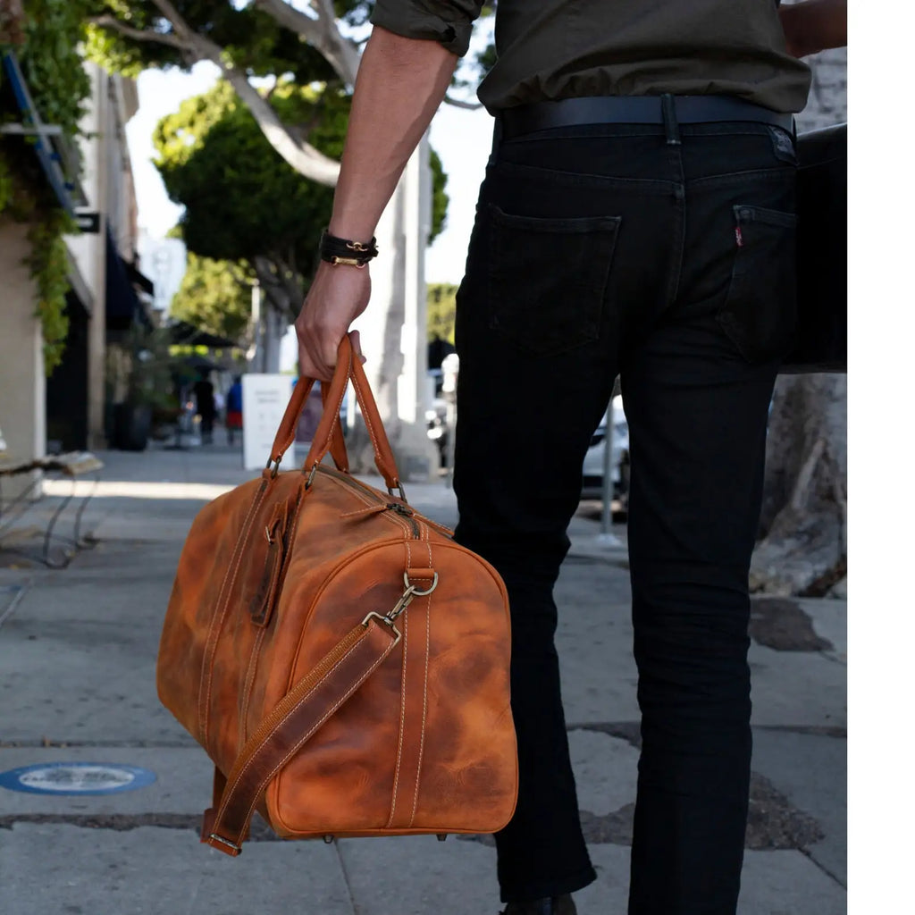 Sac de voyage en cuir vintage, le grand nomade